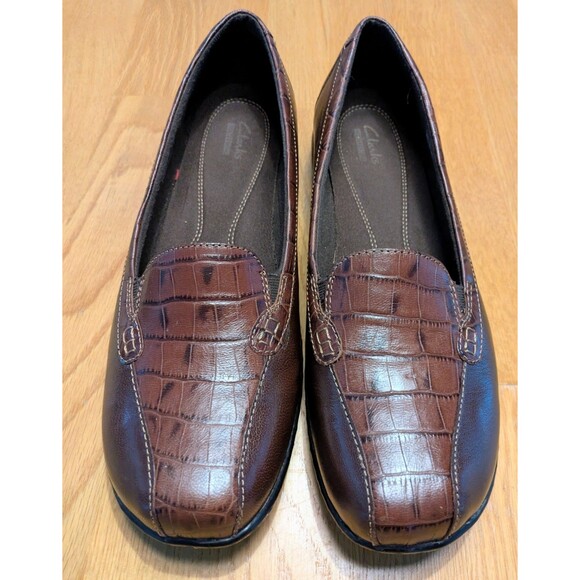 Clarks Womens Ultimate Comfort Collection Slip On Shoes 15260 Brown Croc Size 11 - Picture 2 of 9